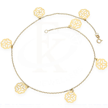 Gold Hanging Flower Shaped Anklet 18Kt - Fkjankl18K7864 Anklets