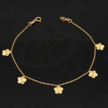 Gold Hanging Flower Shaped Bracelet 21Kt - Fkjbrl21K2953 Bracelets