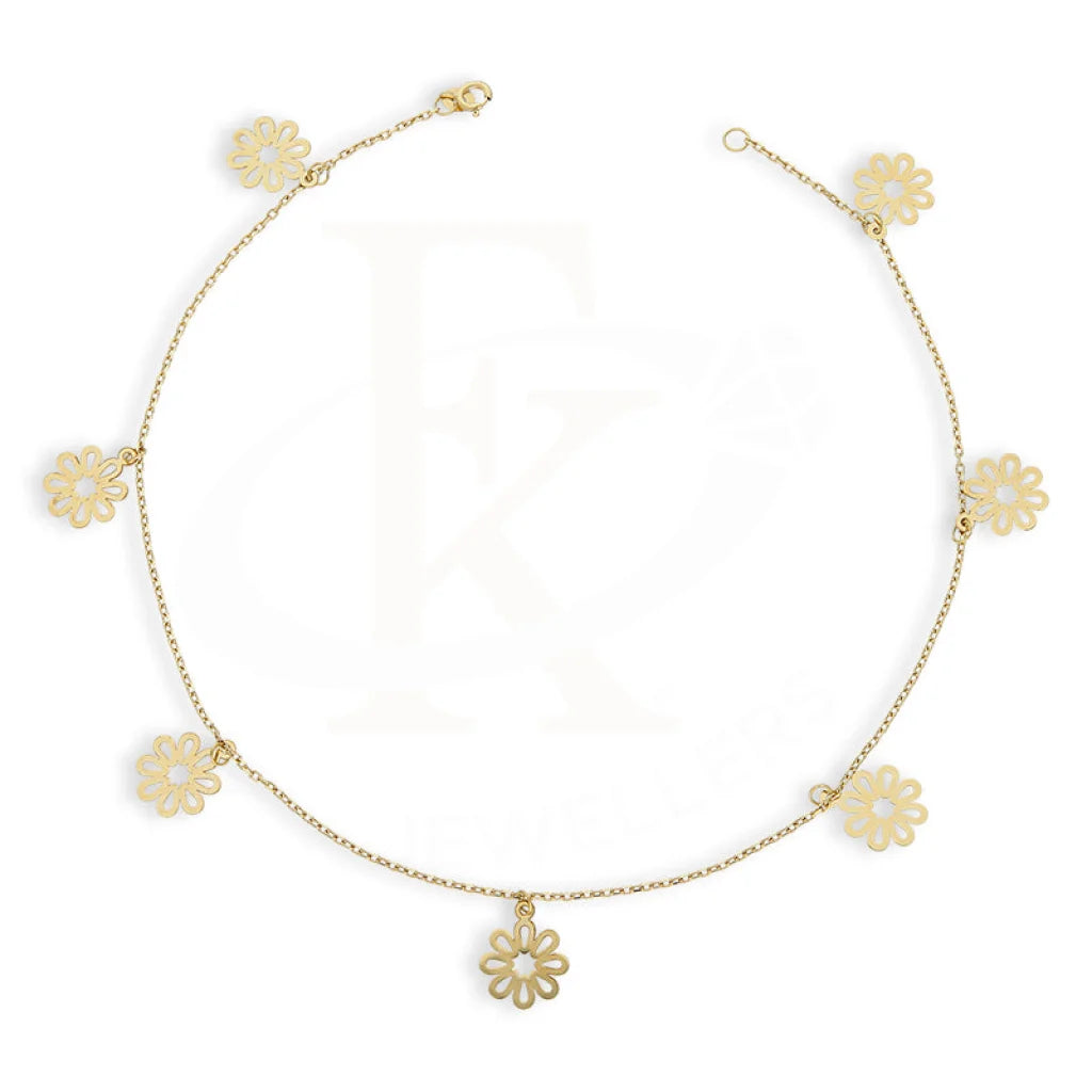 Gold Hanging Flowers Anklet 18Kt - Fkjankl18K5263 Anklets