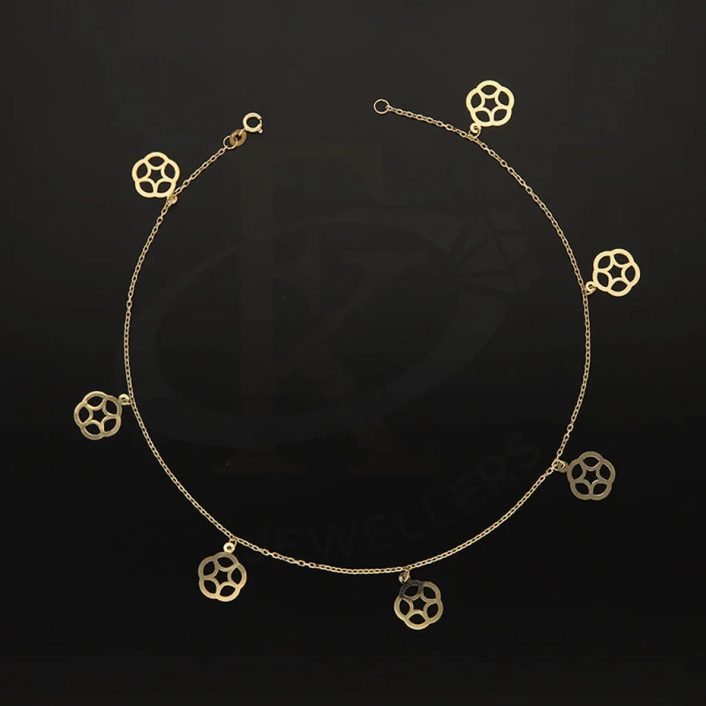 Gold Hanging Flowers Anklet 18Kt - Fkjankl18K5265 Anklets