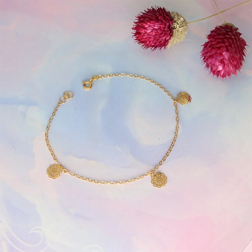 Gold Hanging Flowers Bracelet 21Kt - Fkjbrl21Km5017 Bracelets