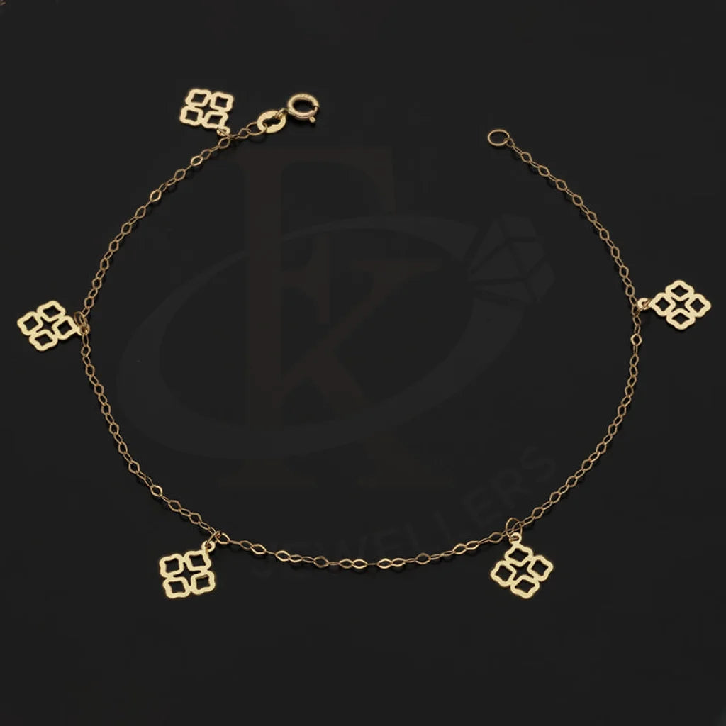 Gold Hanging Four Leaf Clover Bracelet 18Kt - Fkjbrl18Km5443 Bracelets