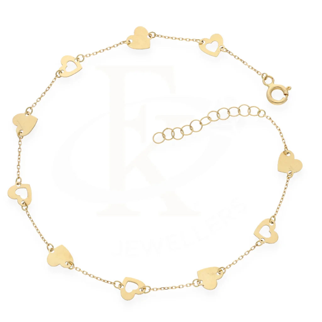 Gold Hanging Heart Anklet 18Kt - Fkjankl18K7854 Anklets