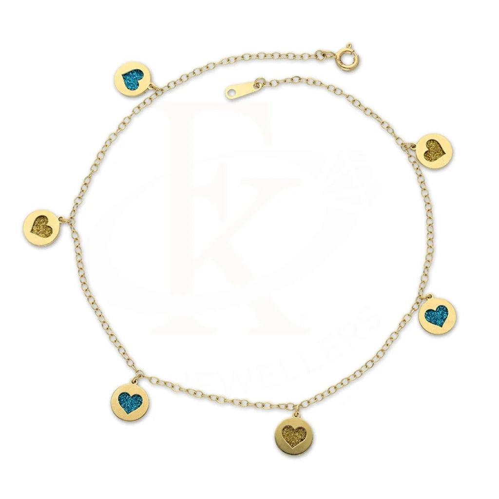 Gold Hanging Hearts Anklet 18Kt - Fkjankl18K2038 Anklets