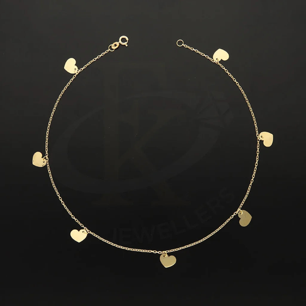 Gold Hanging Hearts Anklet 18Kt - Fkjankl18K5260 Anklets