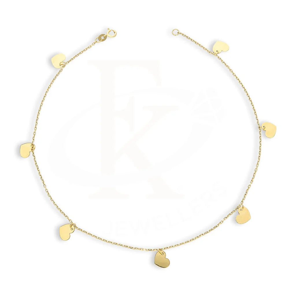 Gold Hanging Hearts Anklet 18Kt - Fkjankl18K5260 Anklets