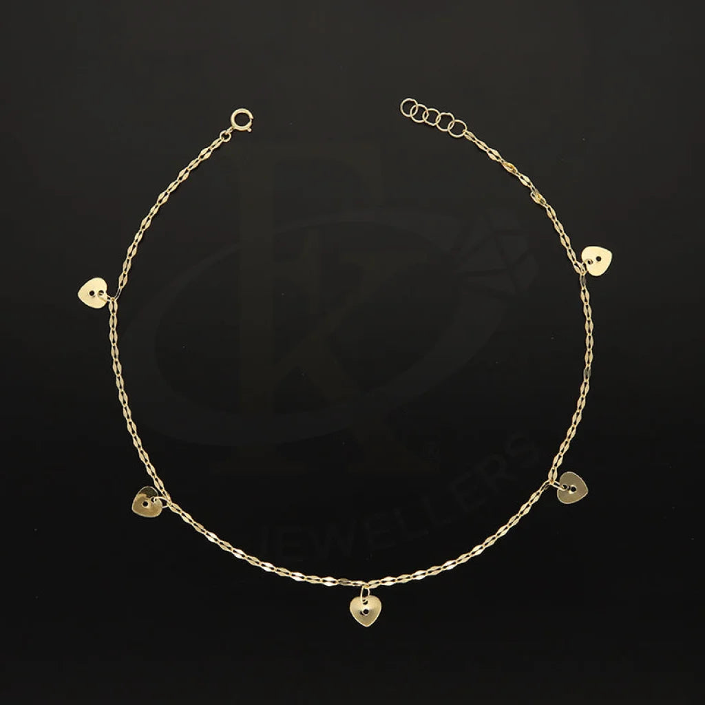 Gold Hanging Hearts Anklet 18Kt - Fkjankl18K5269 Anklets