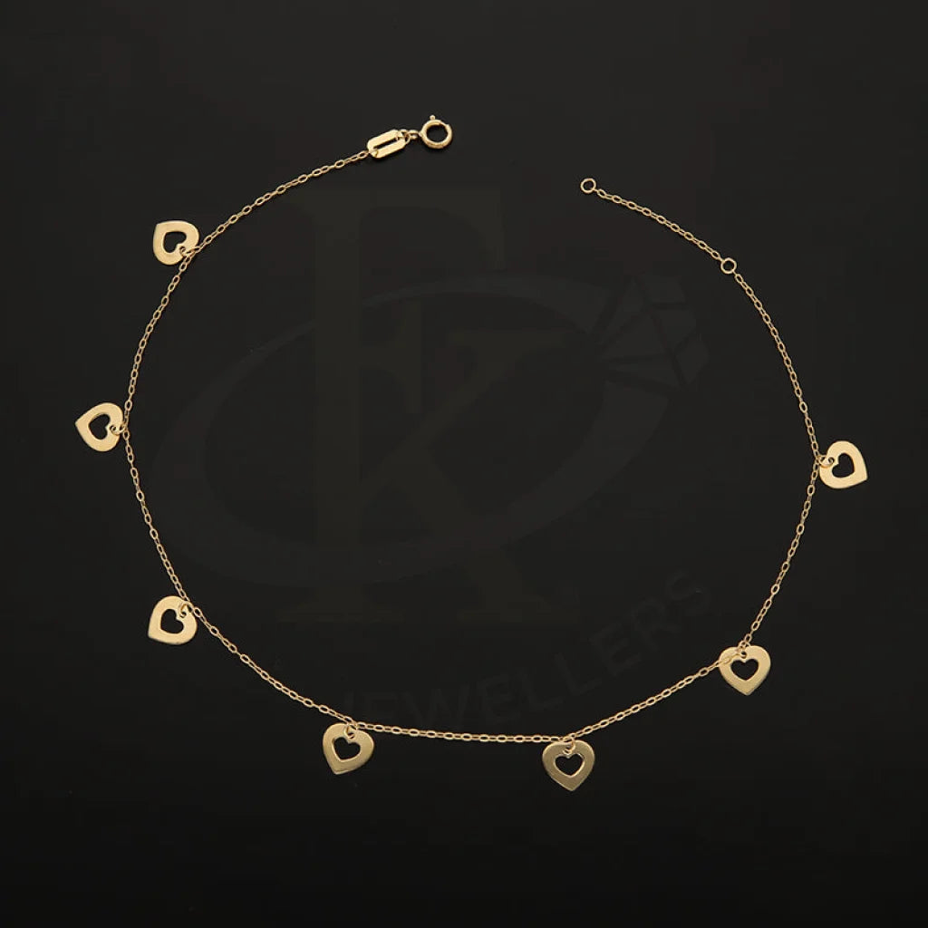 Gold Hanging Hearts Anklet 18Kt - Fkjankl18K5428 Anklets