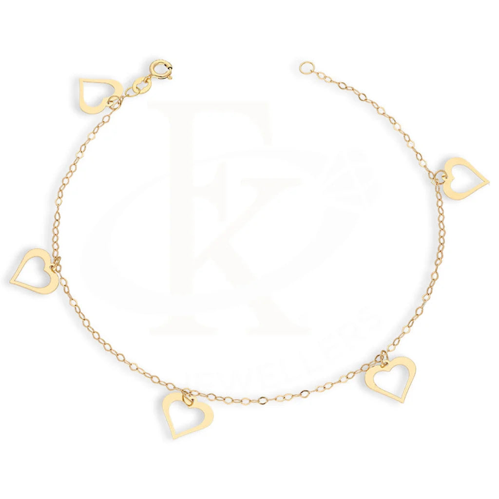 Gold Hanging Hearts Bracelet 18Kt - Fkjbrl18Km5488 Bracelets