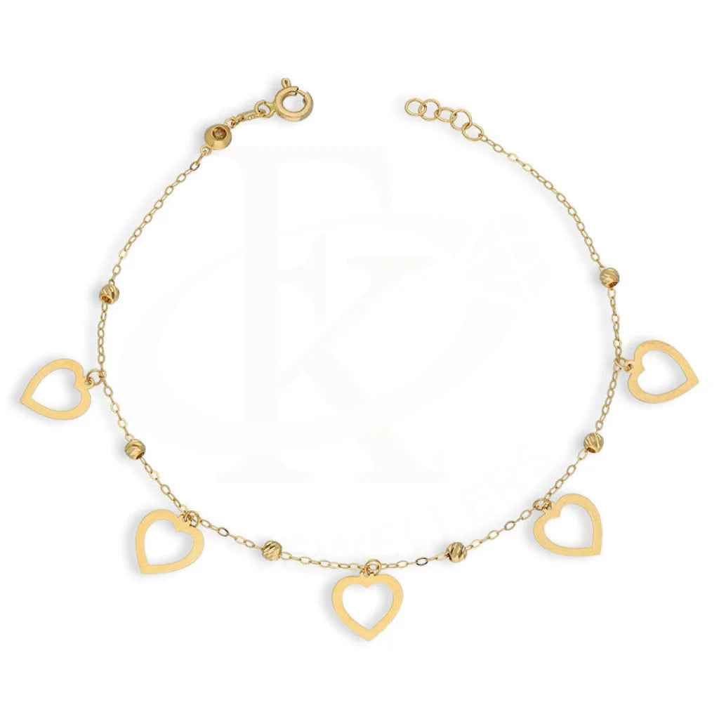 Gold Hanging Hearts Bracelet 21Kt - Fkjbrl21Km5418 Bracelets