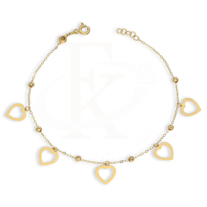 Gold Hanging Hearts Bracelet 21Kt - Fkjbrl21Km5418 Bracelets