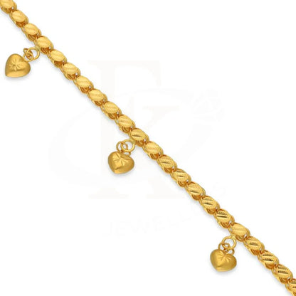 Gold Hanging Hearts Bracelet 22Kt - Fkjbrl22K3017 Bracelets