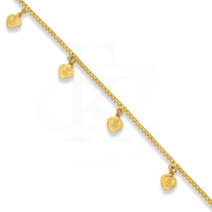 Gold Hanging Hearts Bracelet 22Kt - Fkjbrl22K3023 Bracelets