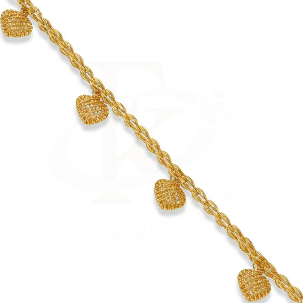 Gold Hanging Hearts Cage Bracelet 22Kt - Fkjbrl22K3027 Bracelets