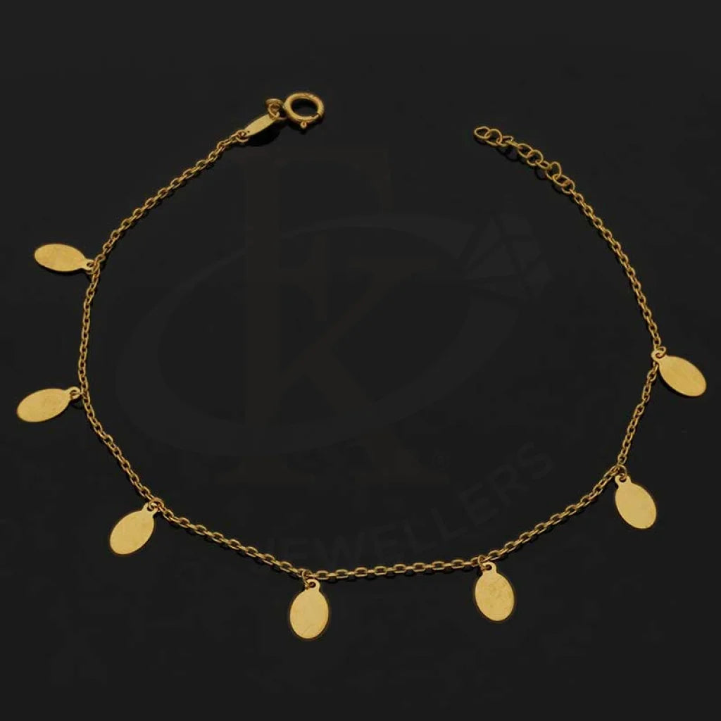 Gold Hanging Oval Shaped Bracelet 21Kt - Fkjbrl21K2951 Bracelets