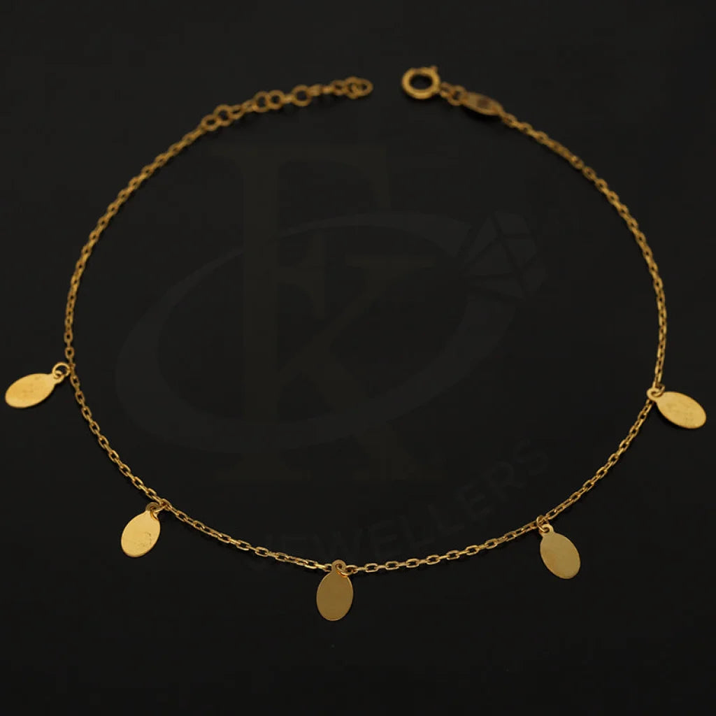 Gold Hanging Oval Shaped Bracelet 21Kt - Fkjbrl21Km5094 Bracelets