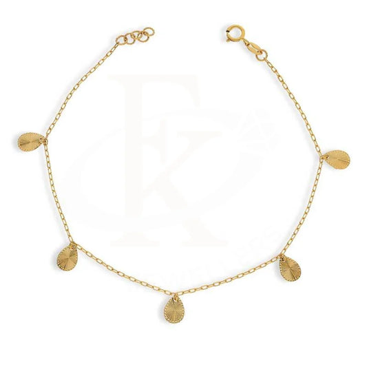 Gold Hanging Pear Shaped Bracelet 21Kt - Fkjbrl21K2954 Bracelets