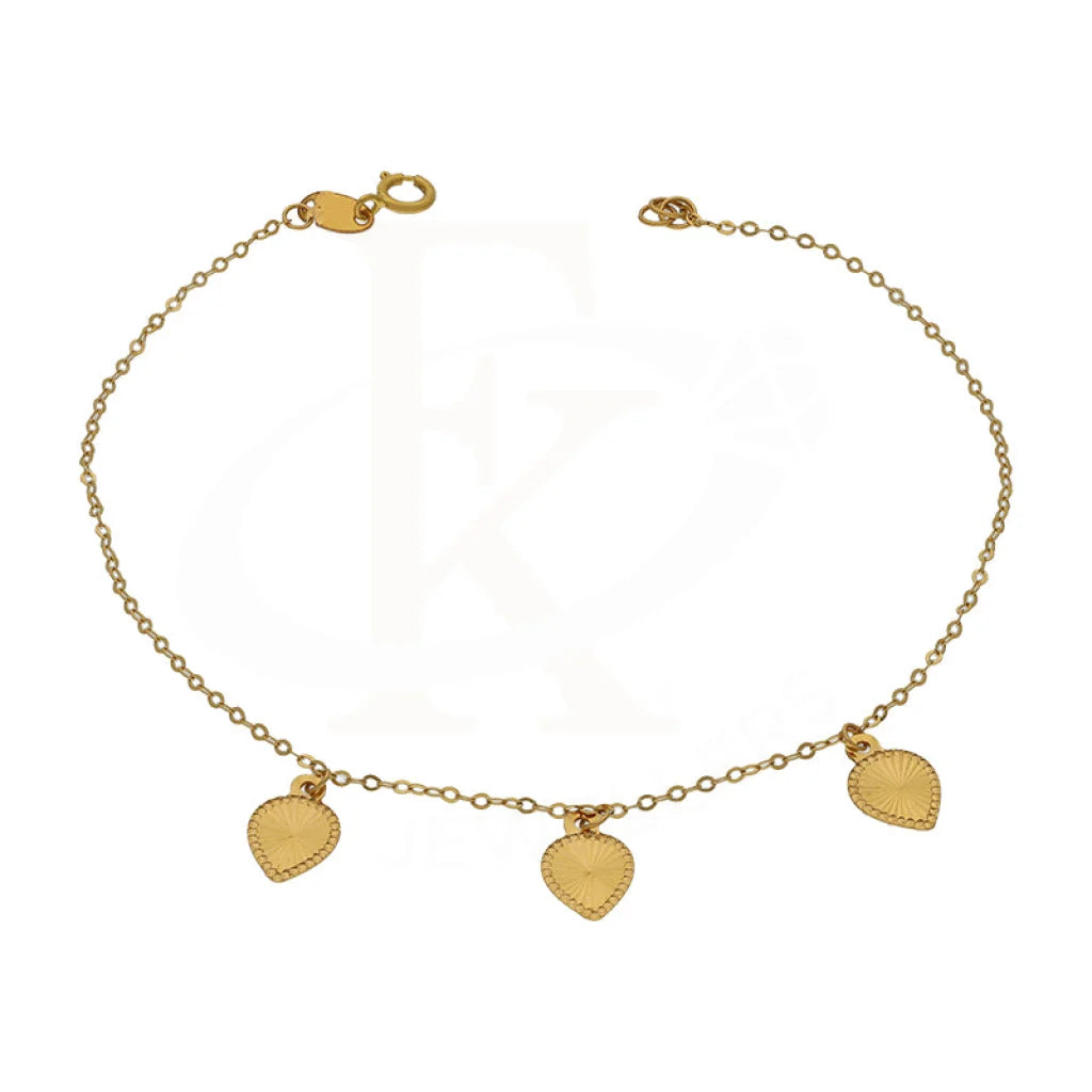 Gold Hanging Pear Shaped Bracelet 21Kt - Fkjbrl21Km5015 Bracelets