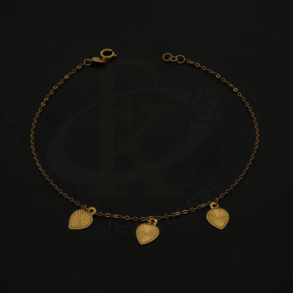 Gold Hanging Pear Shaped Bracelet 21Kt - Fkjbrl21Km5015 Bracelets