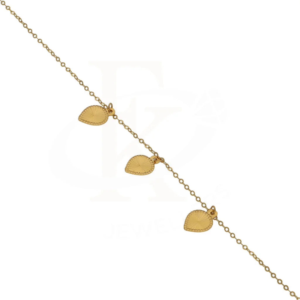 Gold Hanging Pear Shaped Bracelet 21Kt - Fkjbrl21Km5015 Bracelets