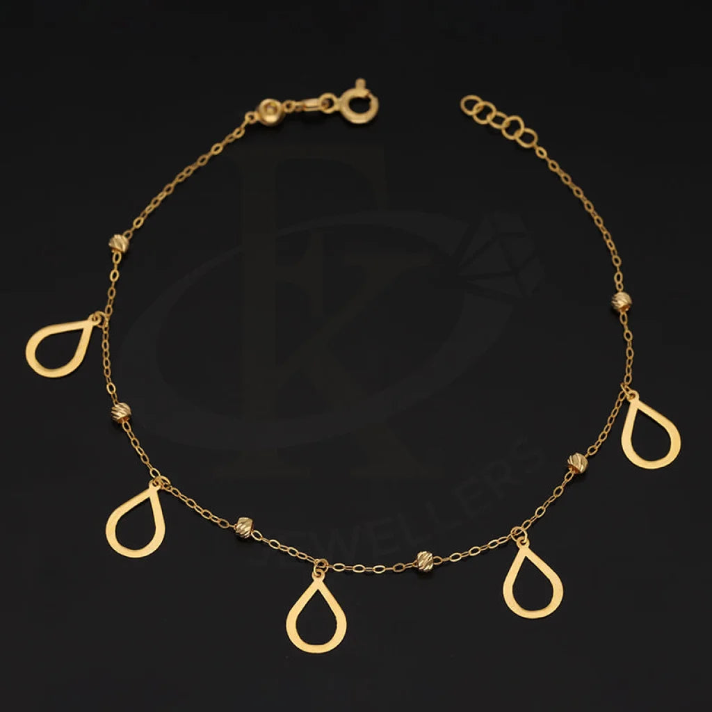 Gold Hanging Pear Shaped Bracelet 21Kt - Fkjbrl21Km5420 Bracelets