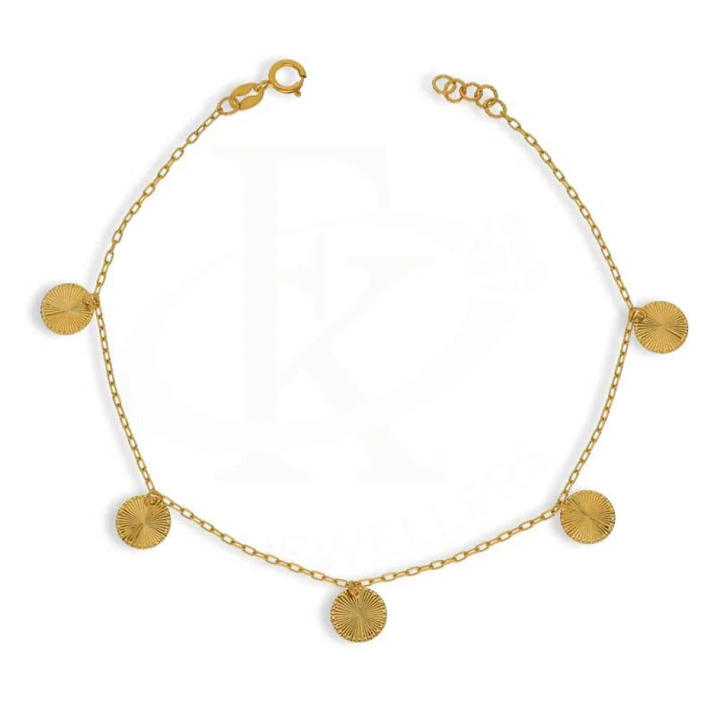 Gold Hanging Round Shaped Bracelet 21Kt - Fkjbrl21K2952 Bracelets