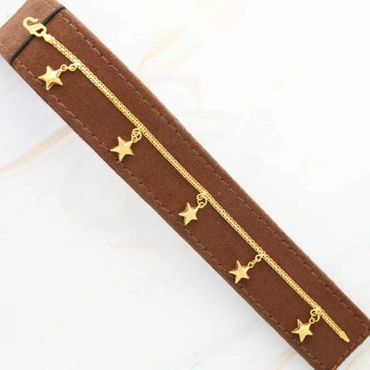 Gold Hanging Stars Bracelet 22Kt - Fkjbrl22K3026 Bracelets