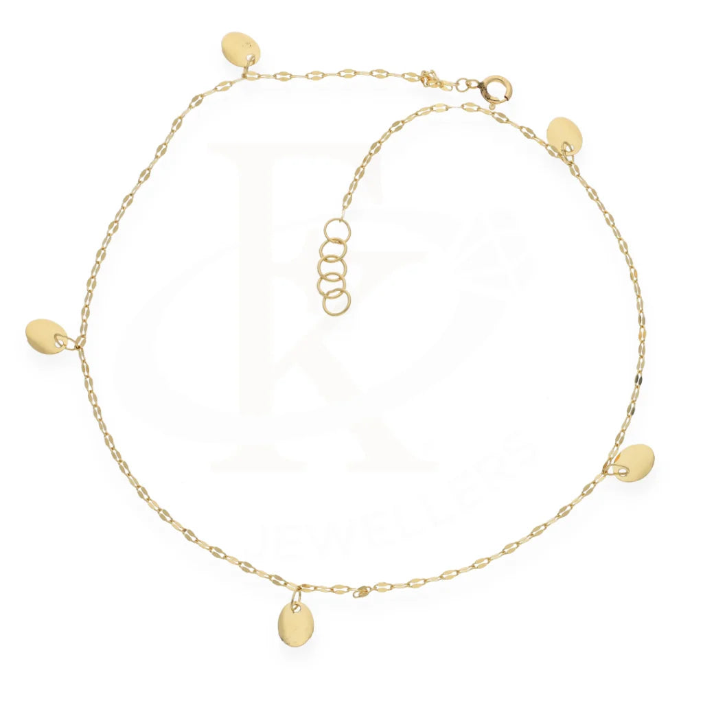 Gold Hanging Tear Shaped Anklet 18Kt - Fkjankl18K7851 Anklets