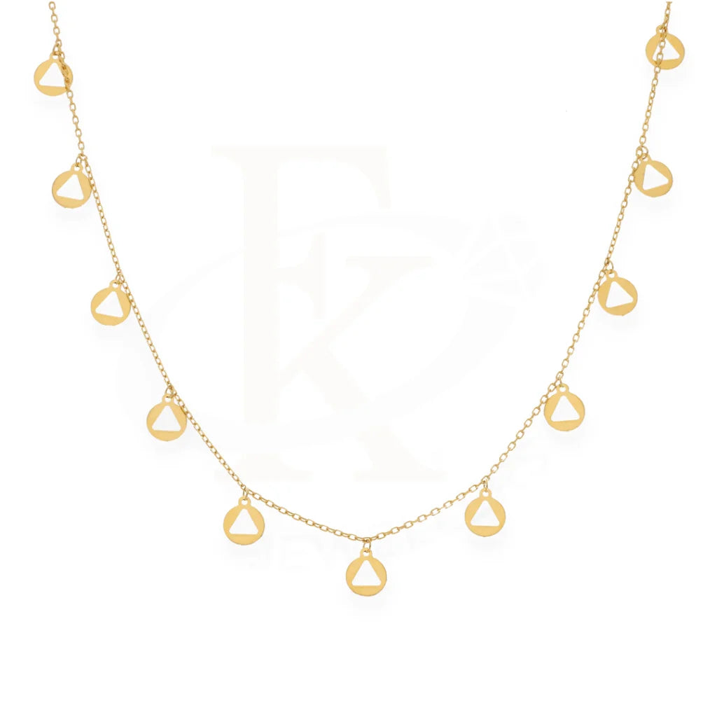 Gold Hanging Triangle Shaped Necklace 21Kt - Fkjnkl21Km8052 Necklaces