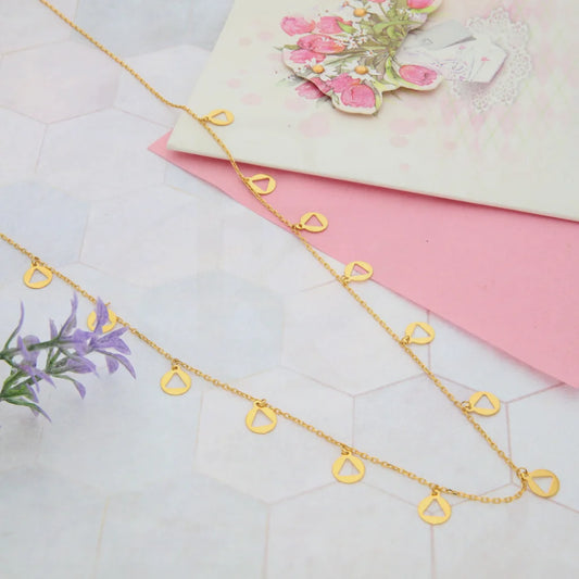 Gold Hanging Triangle Shaped Necklace 21Kt - Fkjnkl21Km8052 Necklaces