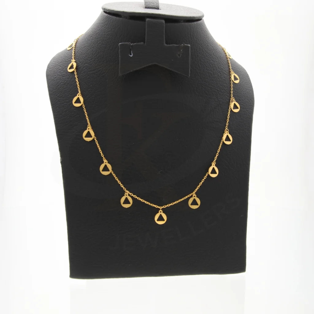 Gold Hanging Triangle Shaped Necklace 21Kt - Fkjnkl21Km8052 Necklaces