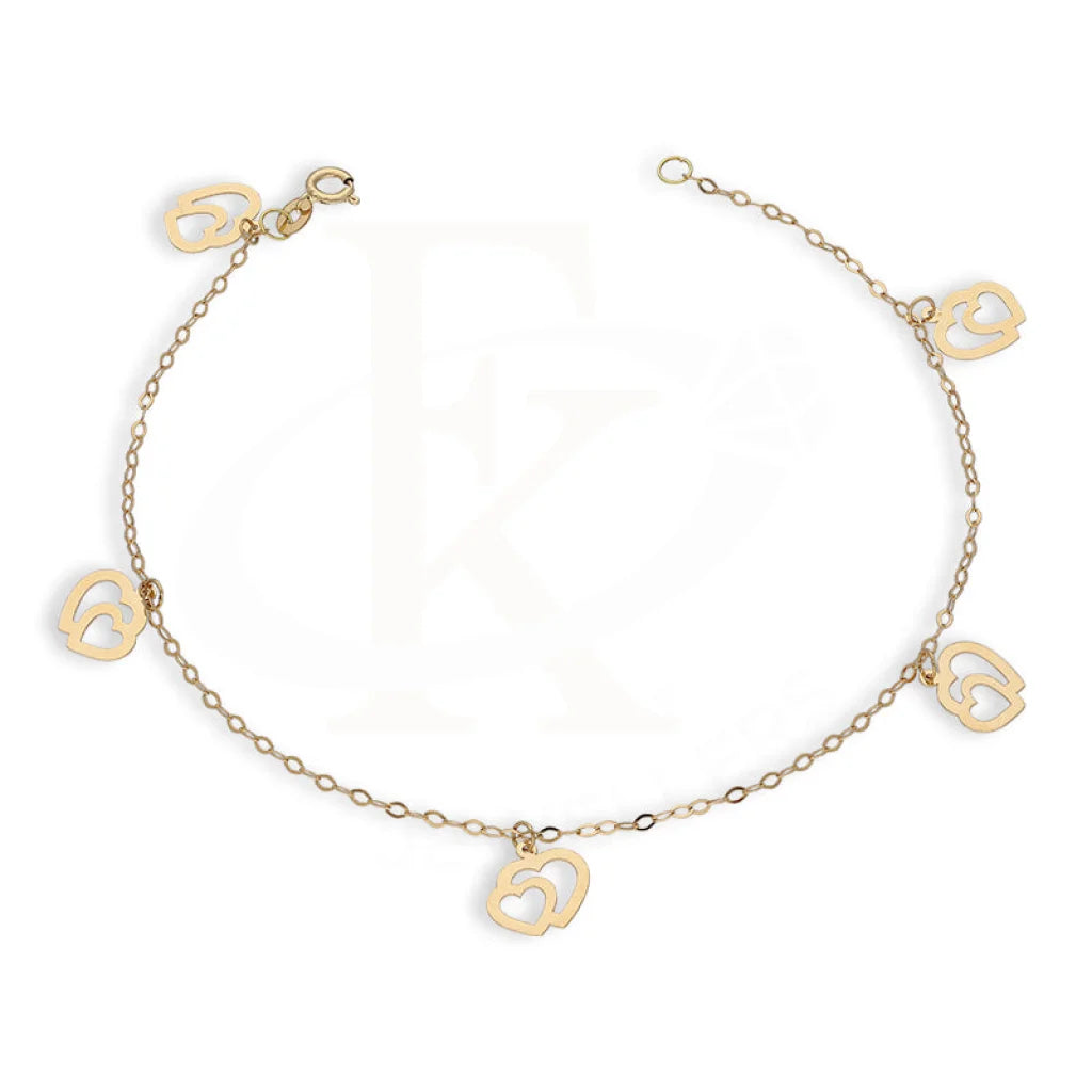 Gold Hanging Twin Hearts Bracelet 18Kt - Fkjbrl18K5376 Bracelets