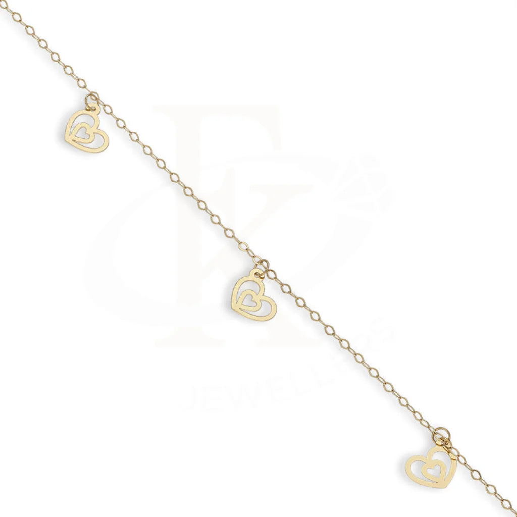 Gold Hanging Twin Hearts Bracelet 18Kt - Fkjbrl18Km5445 Bracelets