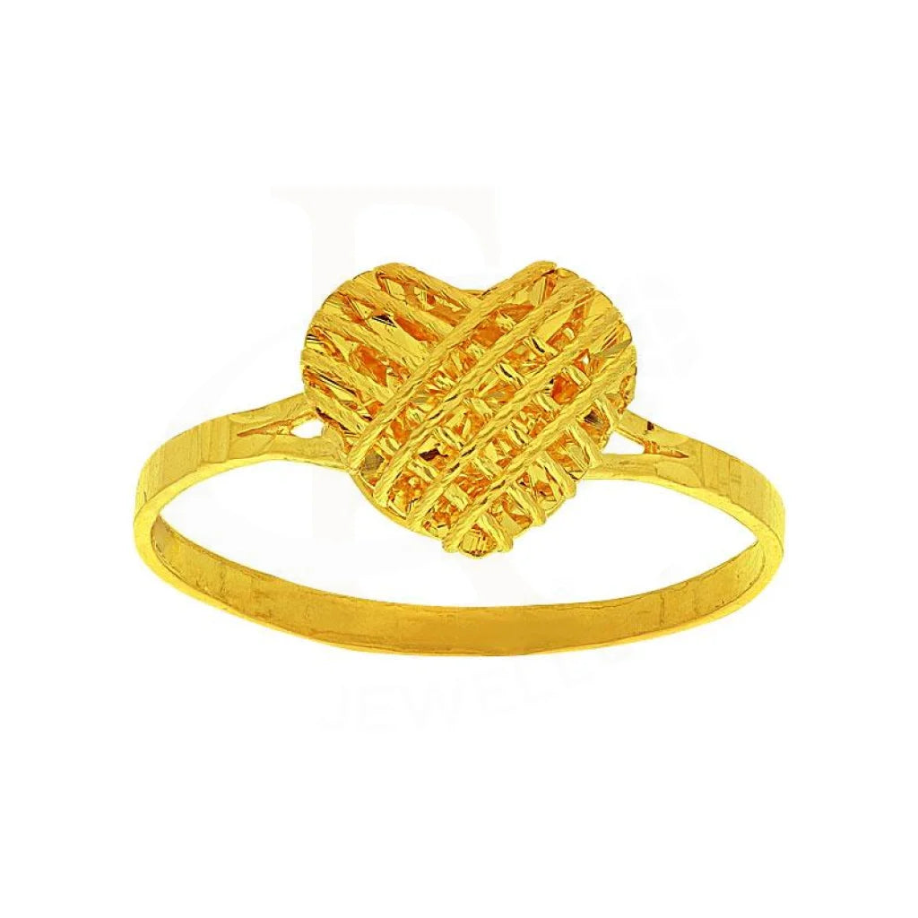 Gold Heart Cage Ring 22Kt - Fkjrn22K2103 Rings