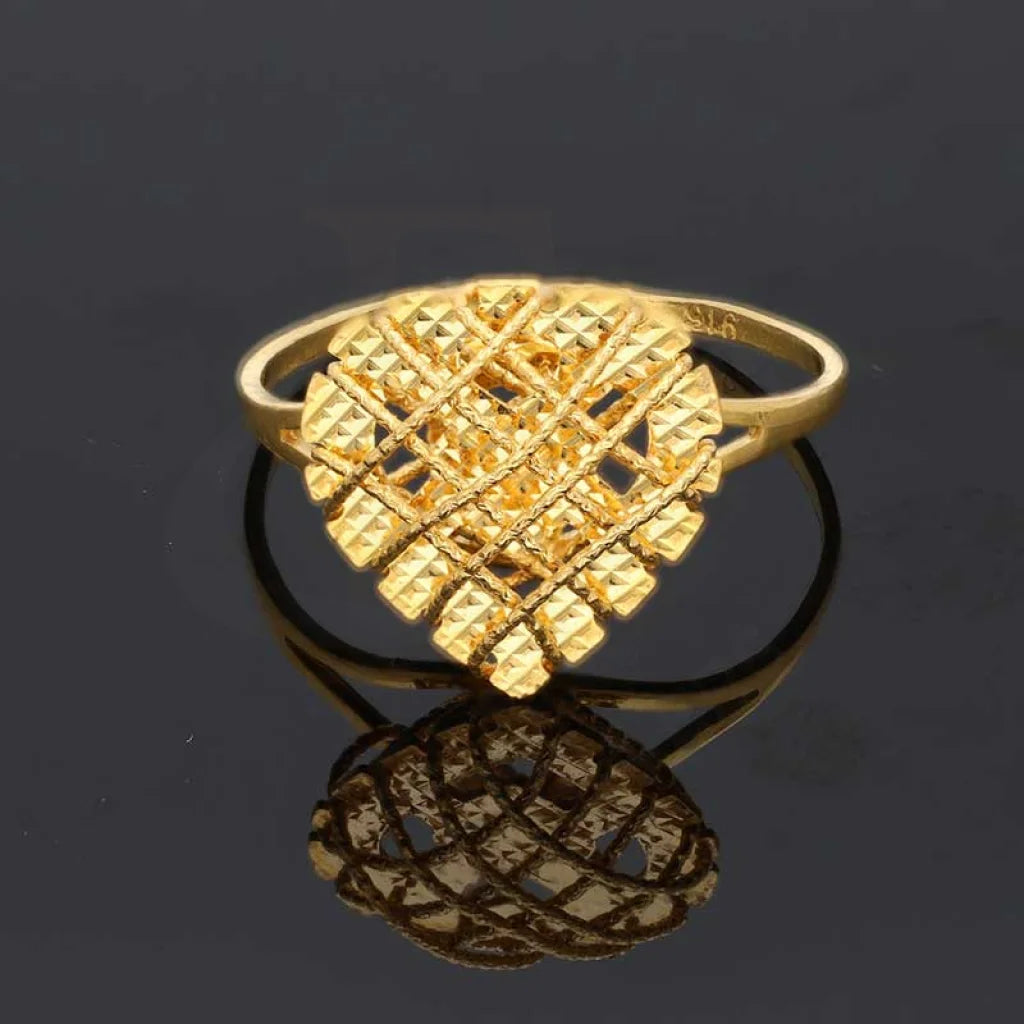 Gold Heart Cage Ring 22Kt - Fkjrn22K3734 Rings