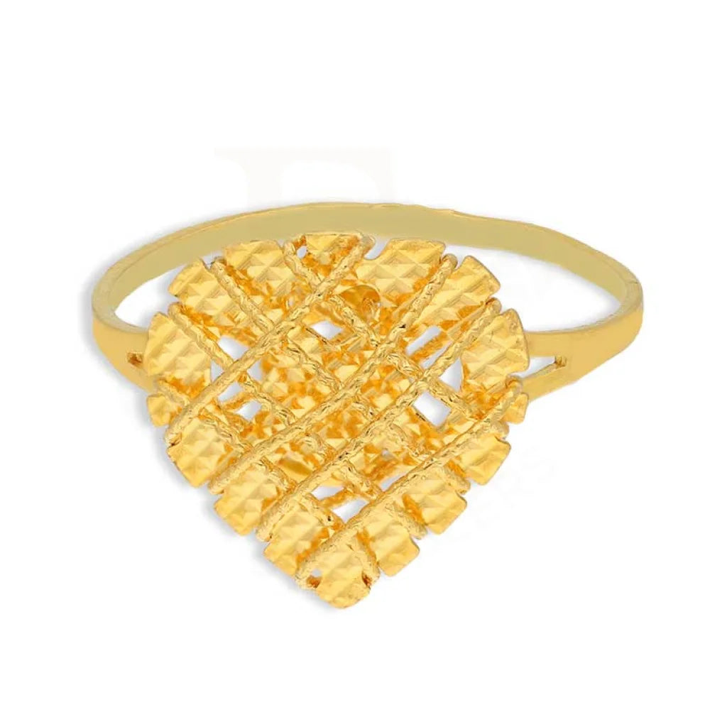 Gold Heart Cage Ring 22Kt - Fkjrn22K3734 Rings