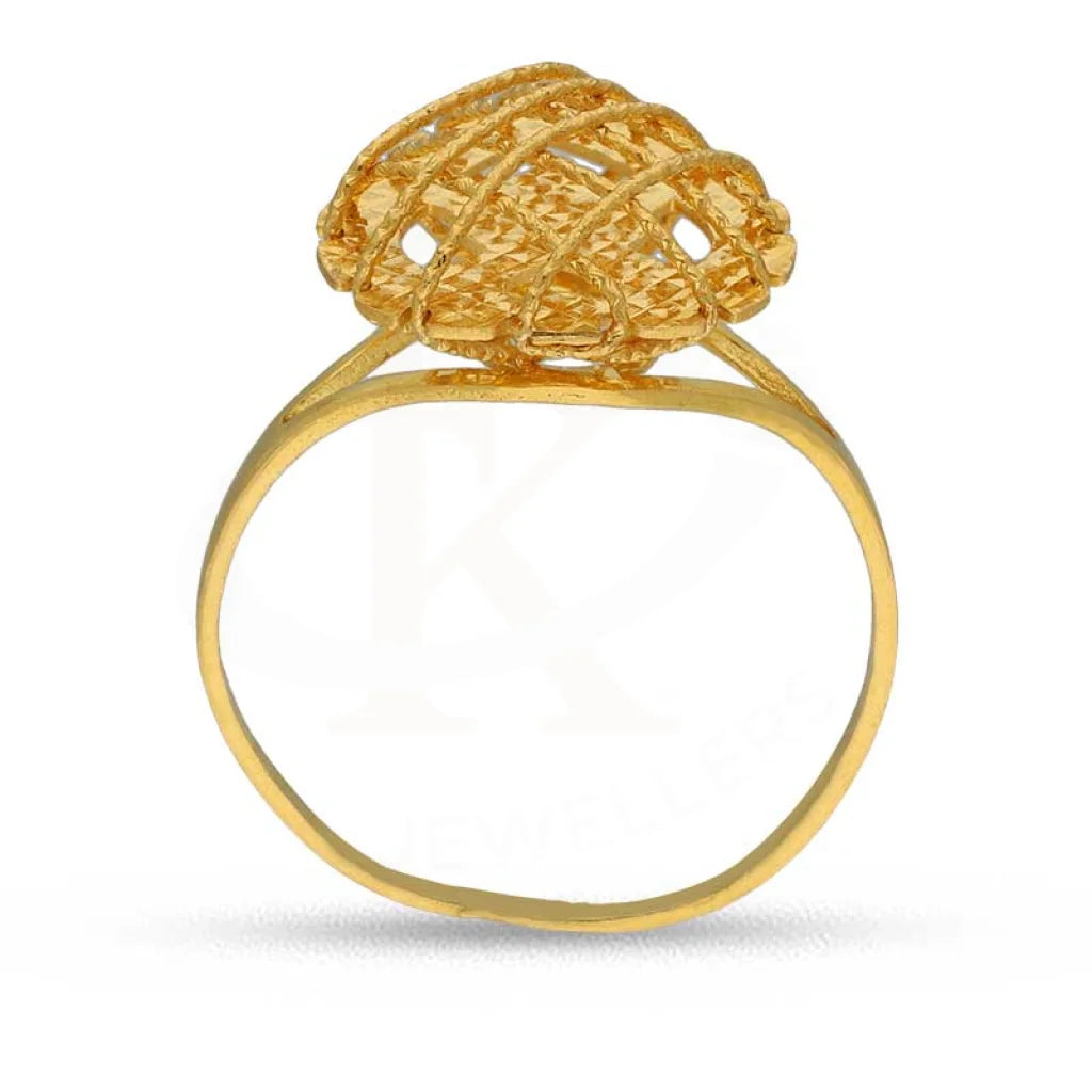 Gold Heart Cage Ring 22Kt - Fkjrn22K3734 Rings