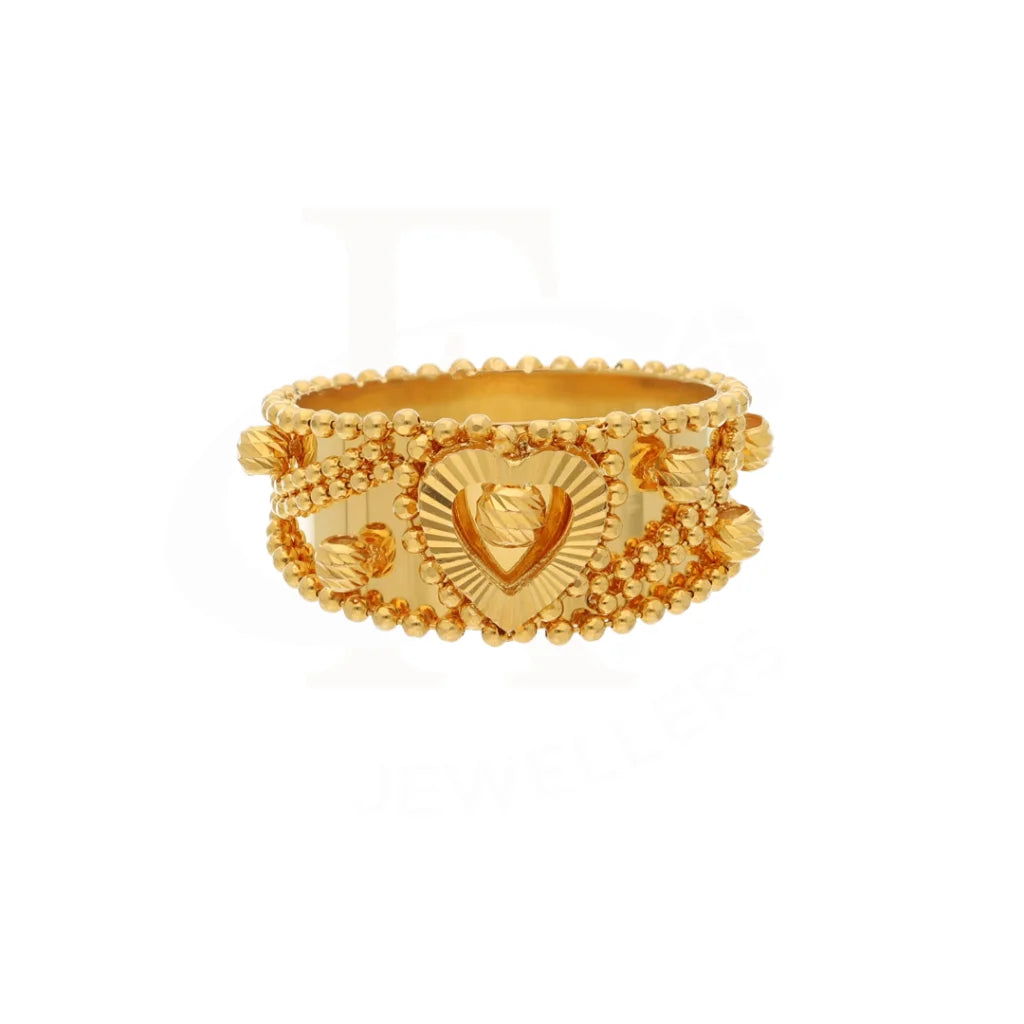 Gold Heart Design Bangle Set (Bangle And Ring) 21Kt - Fkjset21Km8683 Pendant Sets