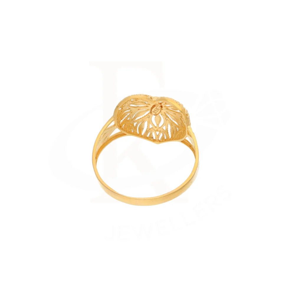 Gold Heart Flora Design Ring 21Kt - Fkjrn21Km8546 Rings