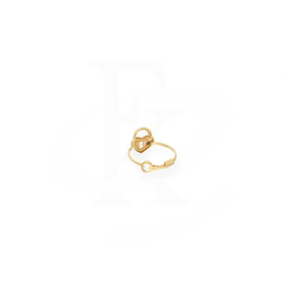 Gold Heart Lock Shaped Ring 18Kt - Fkjrn18K7913 Rings