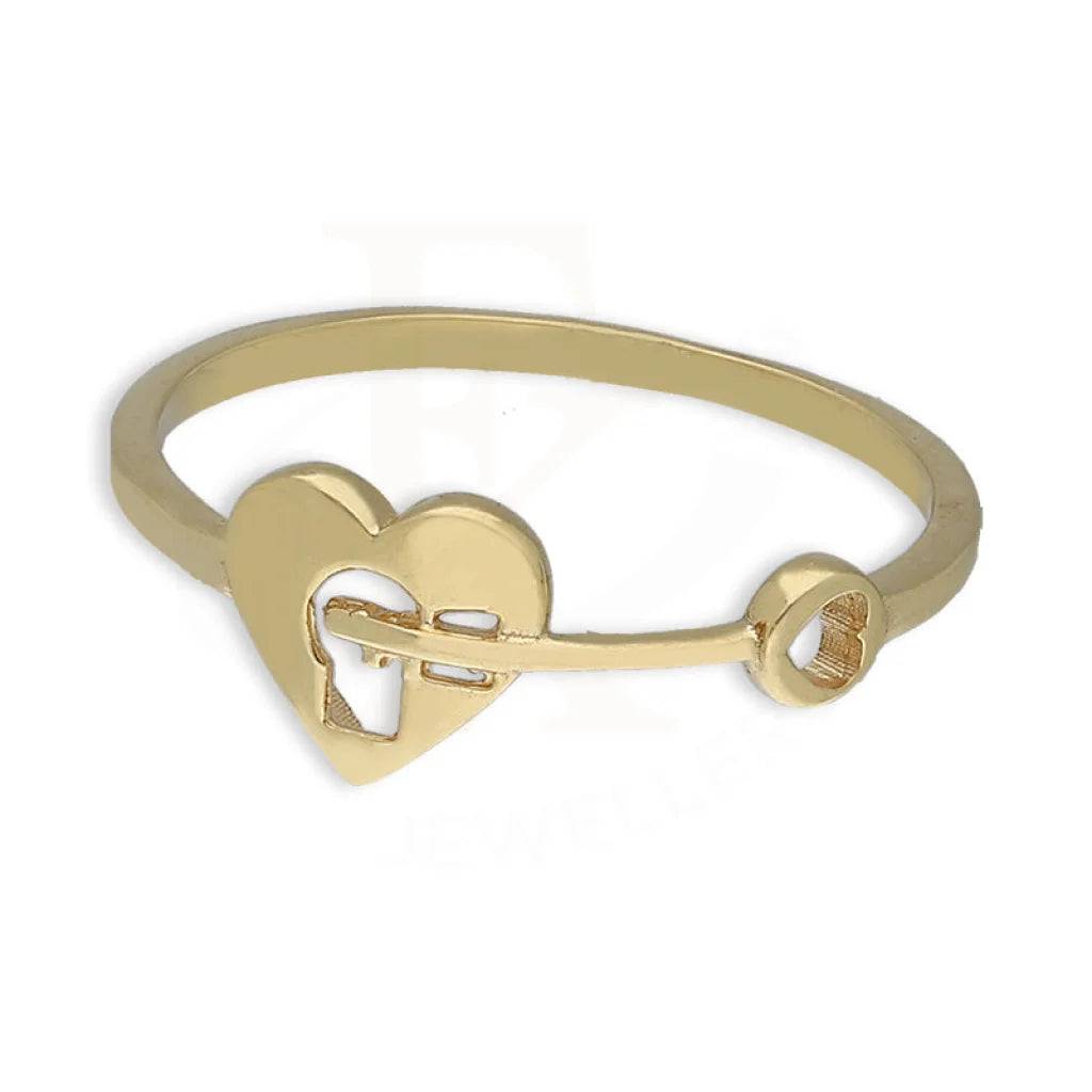 Gold Heart Lock With Key Ring 18Kt - Fkjrn18K5497 Rings