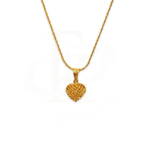 Gold Heart Necklace (Chain With Pendant) 22Kt - Fkjnkl1553 Necklaces