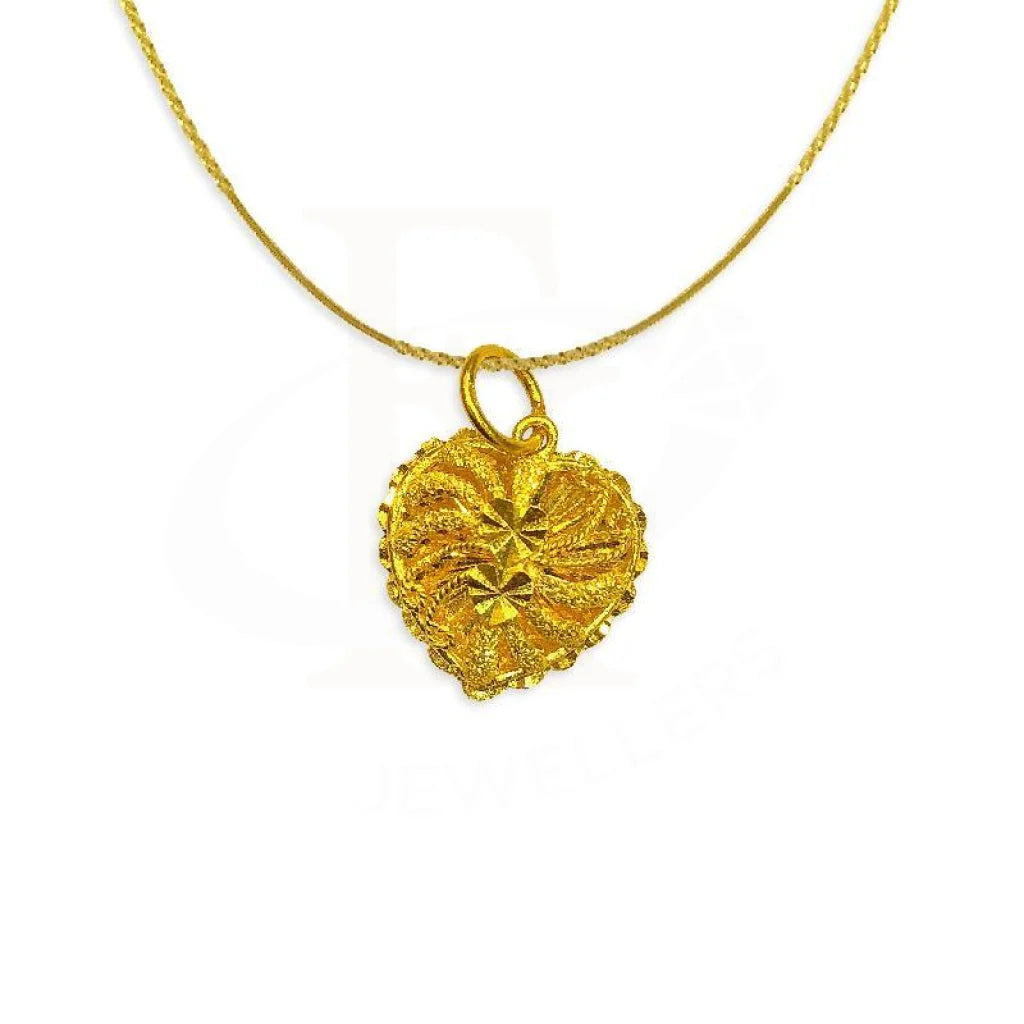 Gold Heart Necklace (Chain With Pendant) 22Kt - Fkjnkl1556 Necklaces