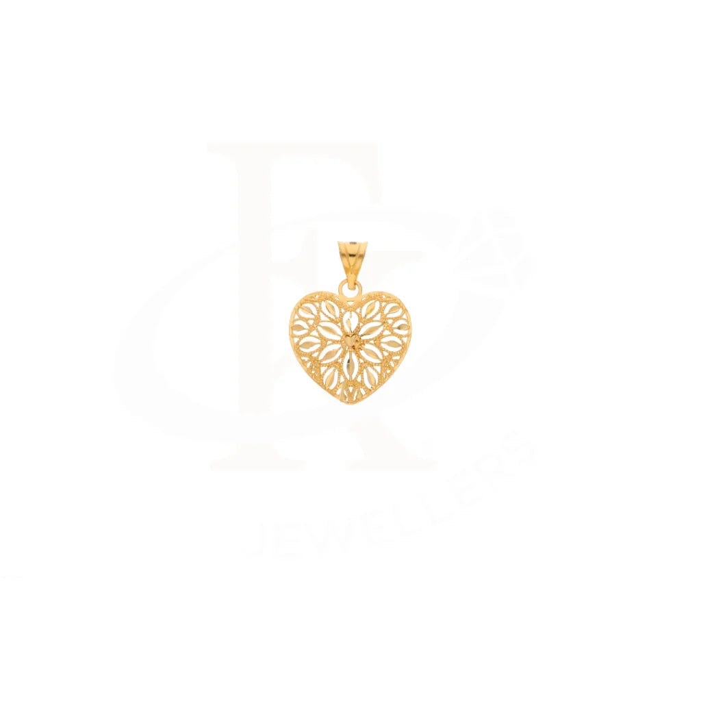 Gold Heart Pendant 21Kt - Fkjpnd21Km8393 Pendants