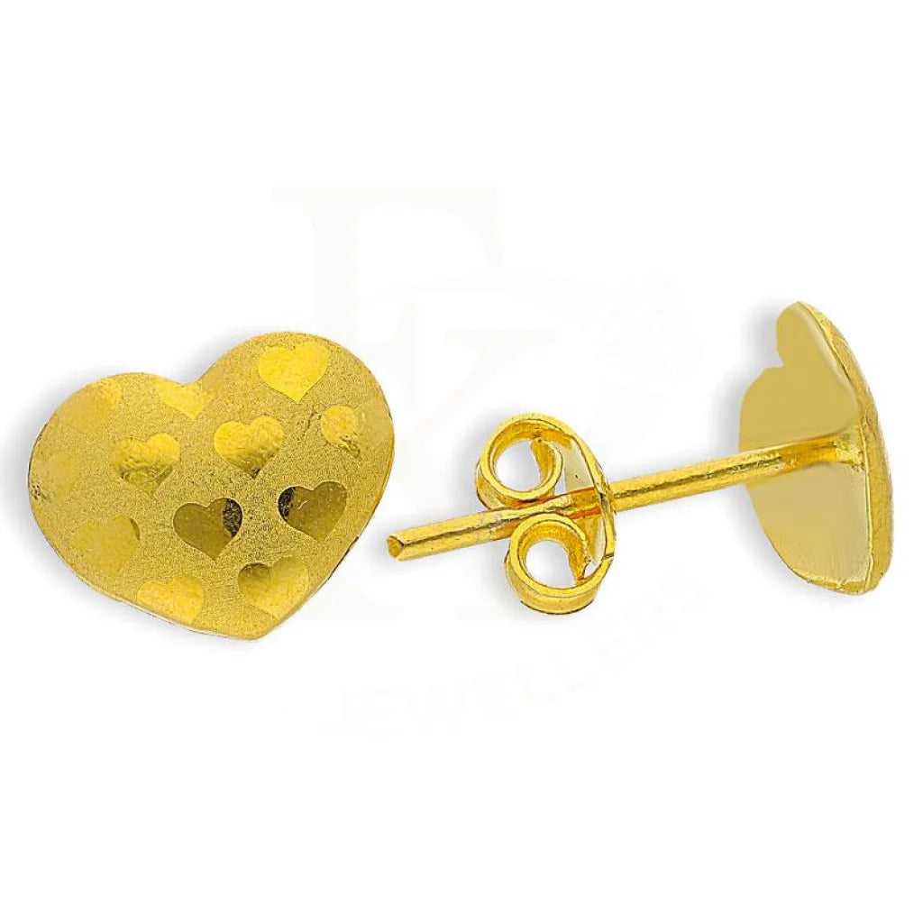 Gold Heart Pendant Set (Necklace And Earrings) 18Kt - Fkjnklst1672 Sets