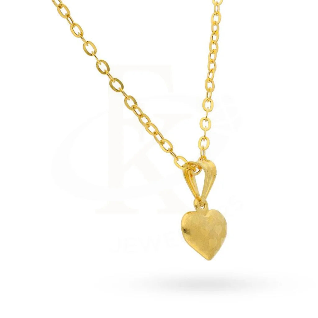 Gold Heart Pendant Set (Necklace And Earrings) 18Kt - Fkjnklst1672 Sets
