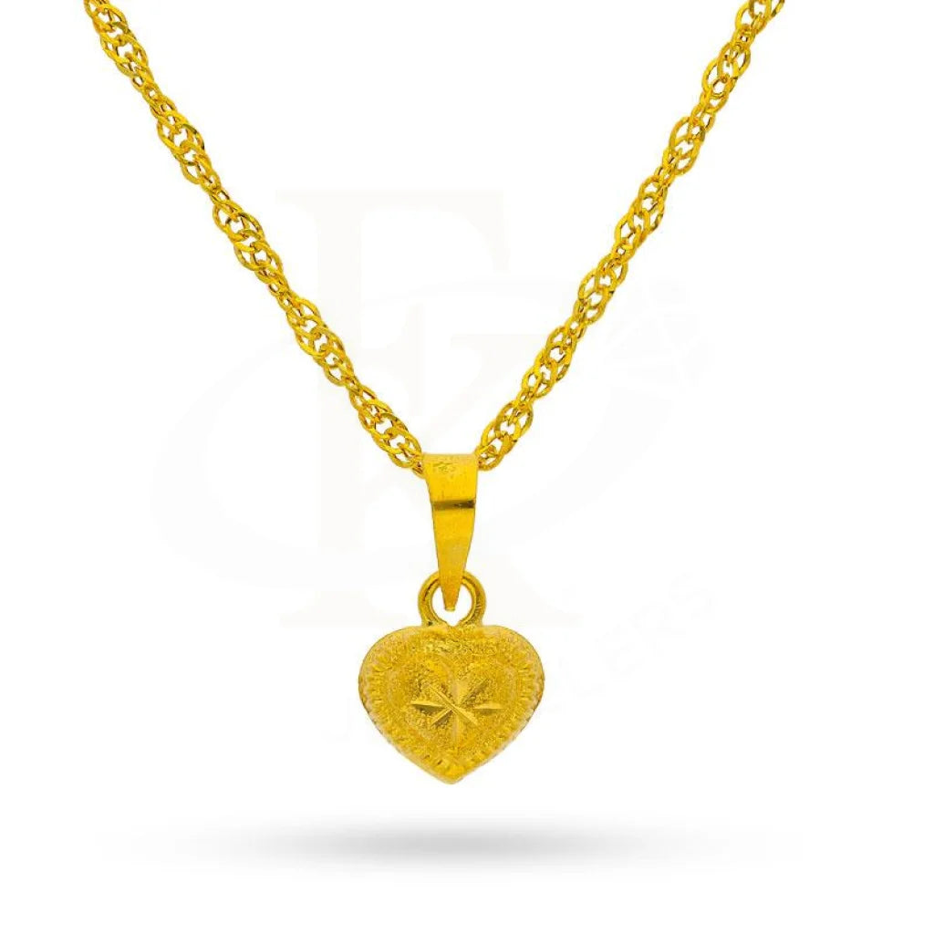 Gold Heart Pendant Set (Necklace Earrings And Ring) 18Kt - Fkjnklst1688 Sets
