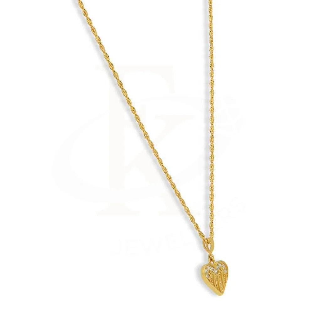 Gold Heart Pendant Set (Necklace Earrings And Ring) 18Kt - Fkjnklst18K2446 Sets