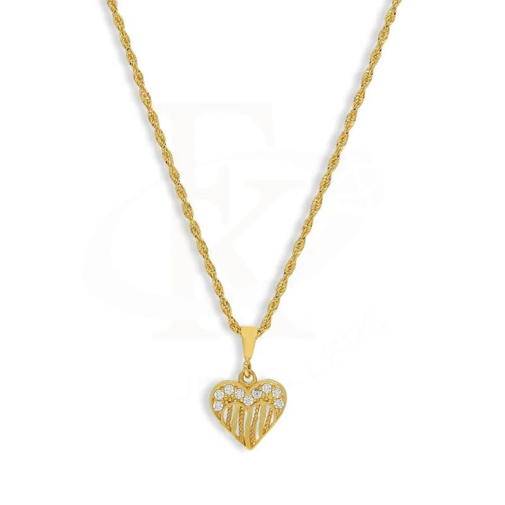 Gold Heart Pendant Set (Necklace Earrings And Ring) 18Kt - Fkjnklst18K2446 Sets