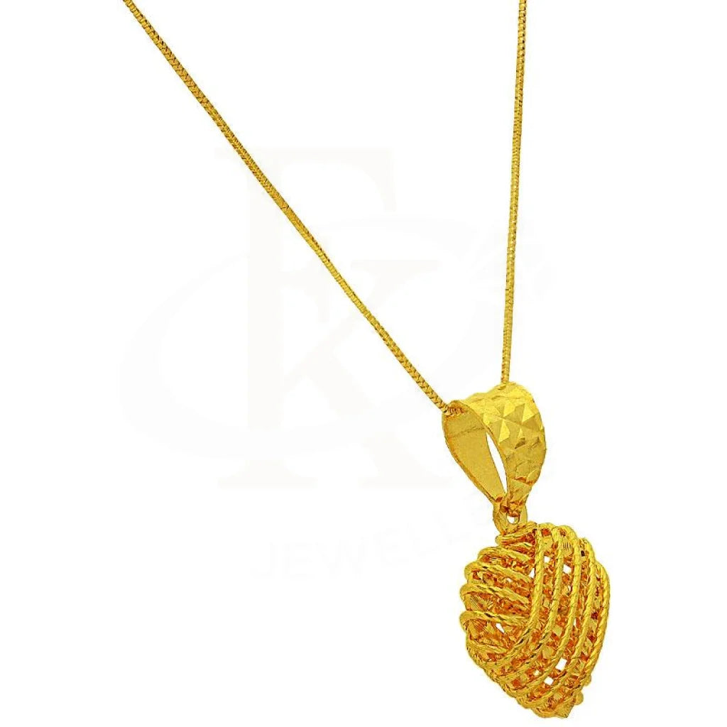 Gold Heart Pendant Set (Necklace Earrings And Ring) 18Kt - Fkjnklst2042 Sets